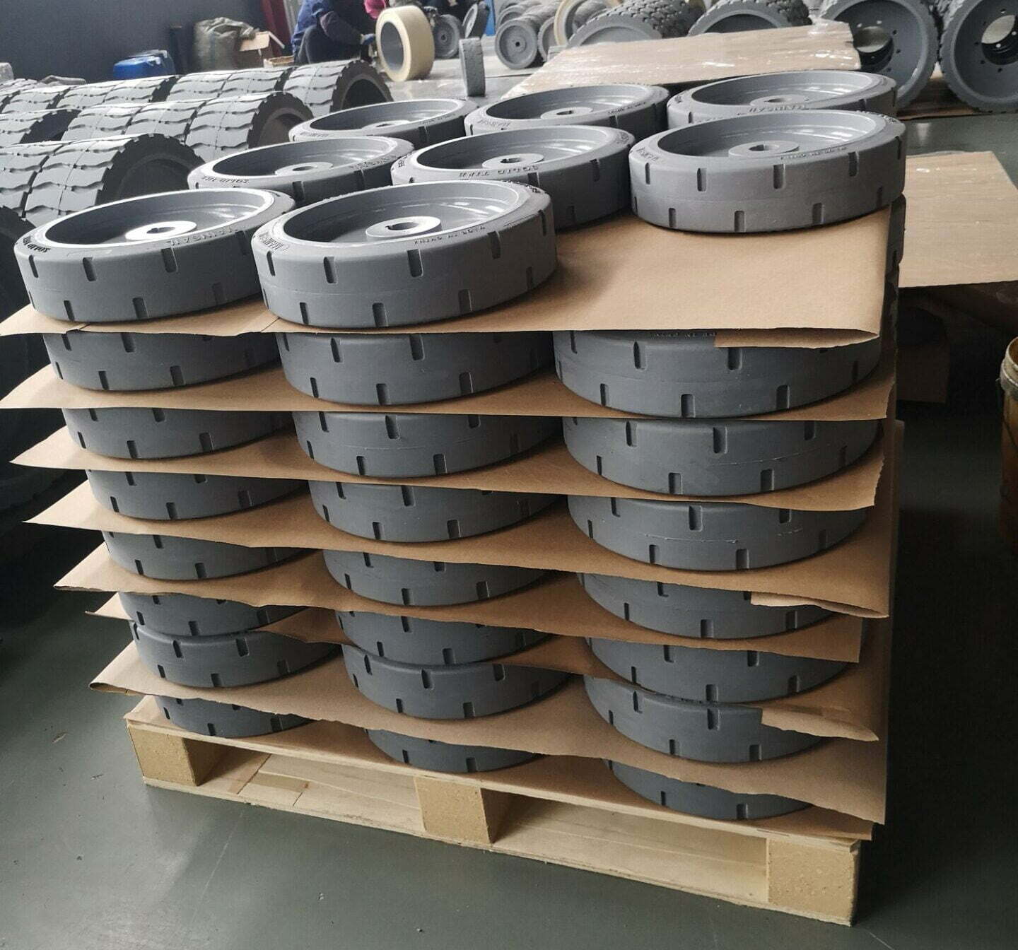 Solid Platform tires ready to go for our Middle East customer